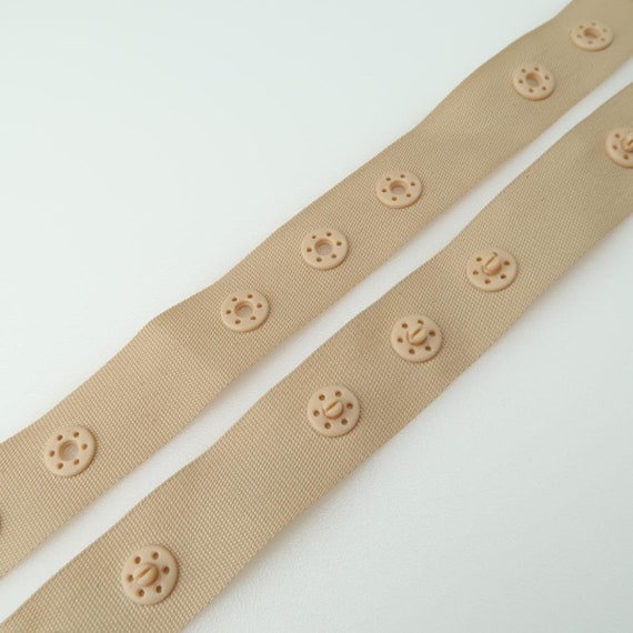 Plastic Snap Threebutton Nonelastic Knitted Tape Cut Length Etsy