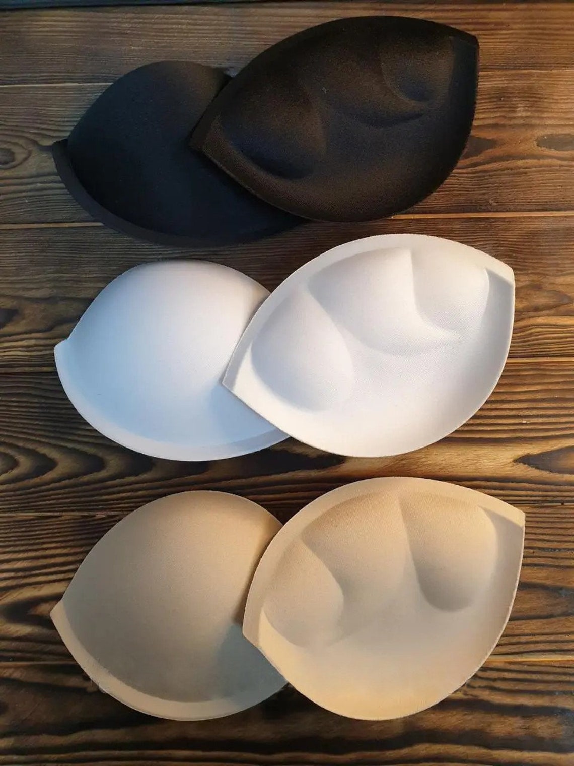 Beige Foam Bra Inserts Pads Double Push up Molded Etsy