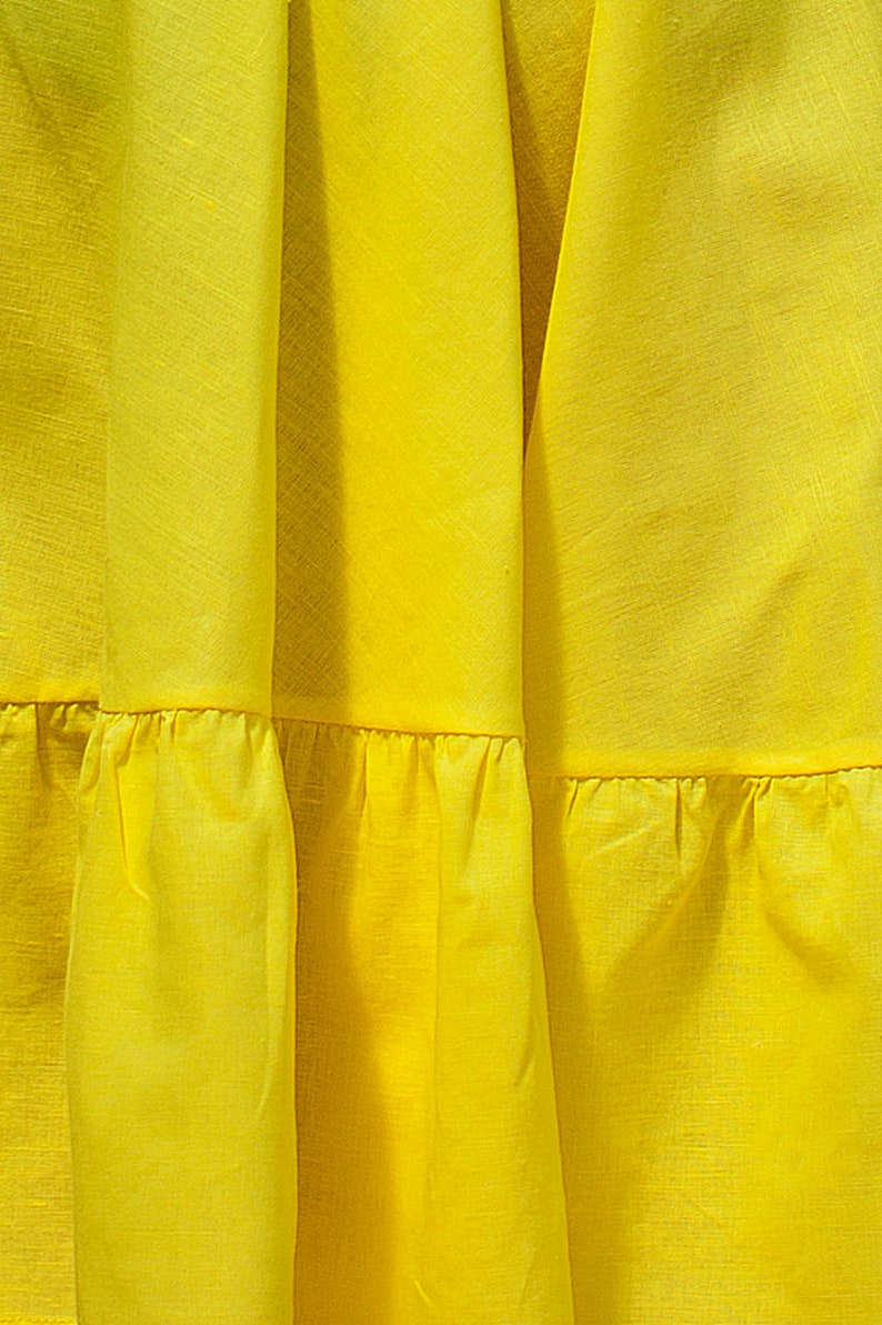 Yellow Girls Outfit Linen Girl Drerss Summer Girl Outfit | Etsy