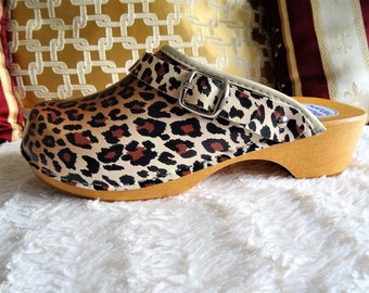 leopard clogs