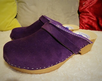plum suede shoes