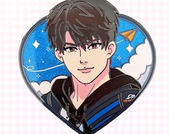 Caleb - LADS Love Interest 3" Heart Shaped Glitter Enamel Pin