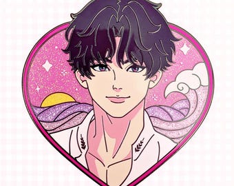Rafayel - LADS Love Interest 3" Heart Shaped Glitter Enamel Pin