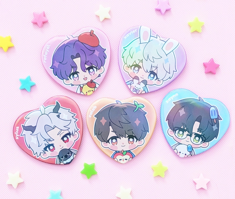 LADs - Love Interest Heart Shaped Chibi Pin Badge Button image 1
