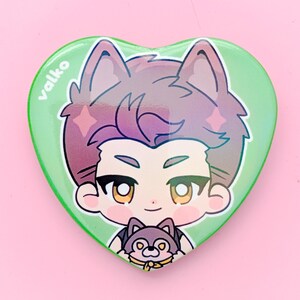 LADs - Love Interest Heart Shaped Chibi Pin Badge Button image 3