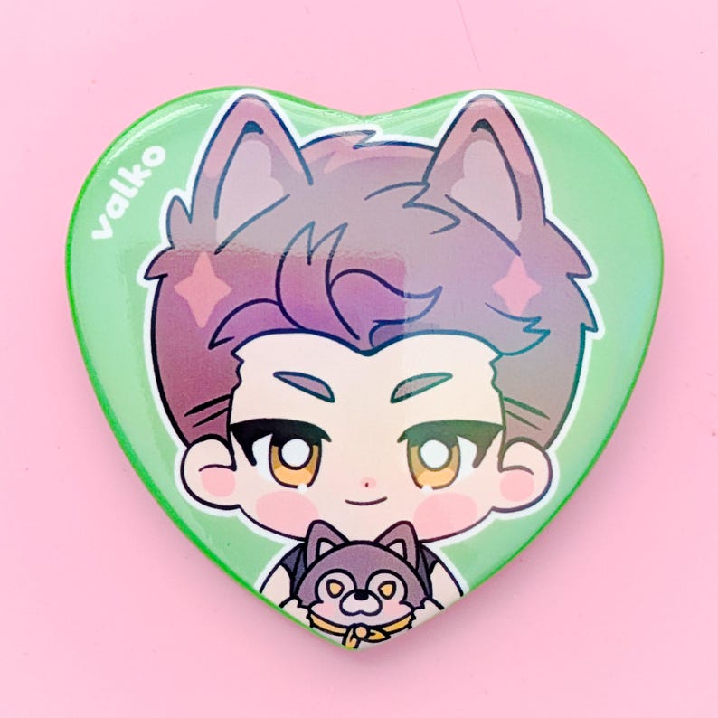 LADs - Love Interest Heart Shaped Chibi Pin Badge Button image 3