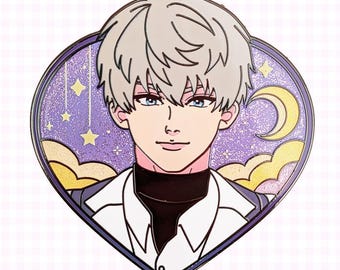 Xavier - LADS Love Interest 3" Heart Shaped Glitter Enamel Pin