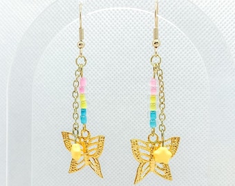 Pansexual Pride Butterfly Earrings