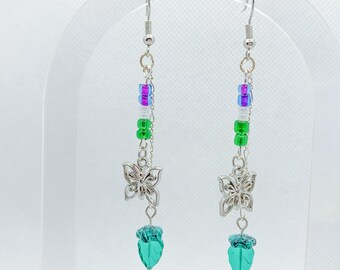 Genderqueer Pride Butterfly Earrings