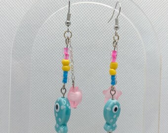 Pansexual Pride Fish Earrings