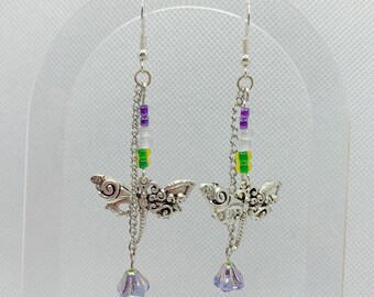 Genderqueer Pride Dragonfly Earrings