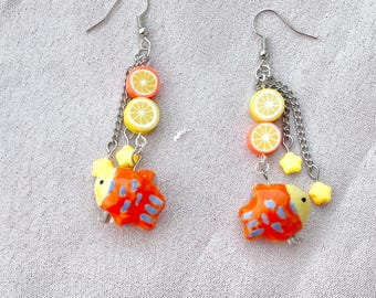 Citrus Fish Summer Earrings