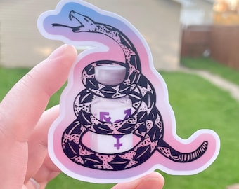 Don't Tread On Me Transgender Snake Hormones Sticker