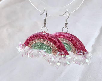 Glitter Rainbow Sparkle Earrings