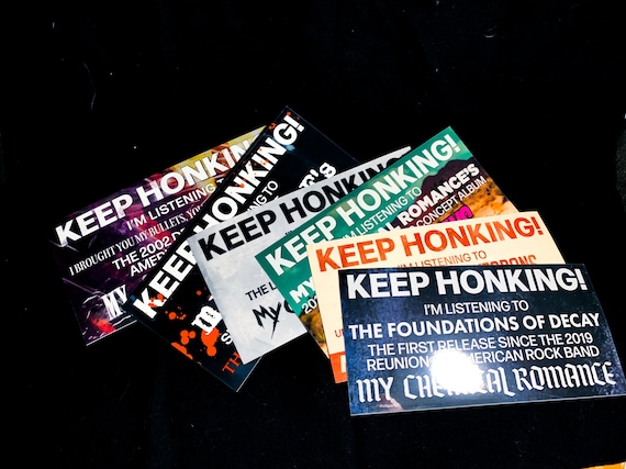 KEEP HONKING my chemical romance bumper stickers