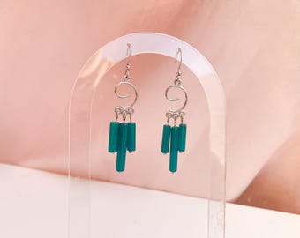 Green Drop Earrings