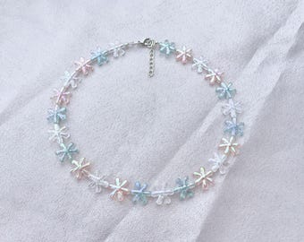 Trans Pride Flower Choker Necklace