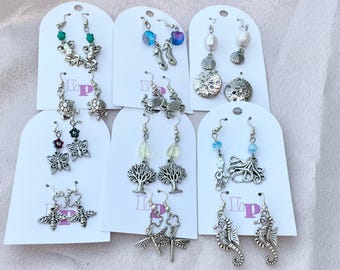 Earring Pairs | Matching Earring Sets | Ocean Theme Earrings, Nature Earrings