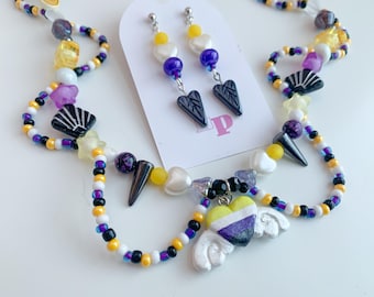 Nonbinary Pride Flag Jewelry Set