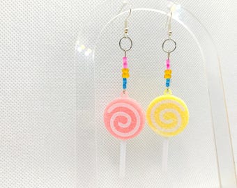 Pansexual Pride Lollipop Earrings