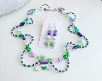 Genderqueer Pride Flag Jewelry Set