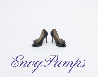 Contessa Black d&#39;Orsay Pumps with Butterfly for 1:6 fashion dolls (ASK ABOUT FIT)