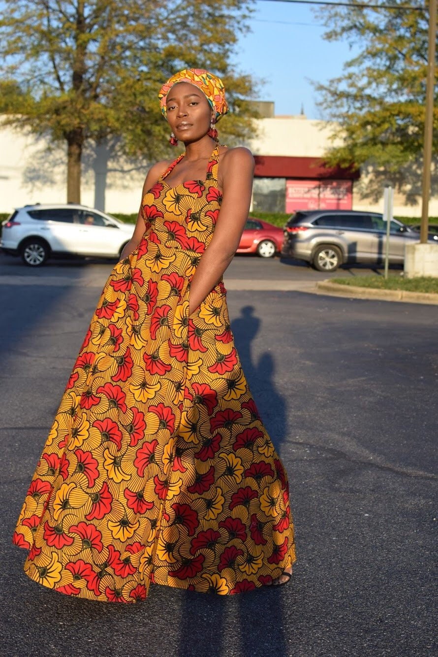 Mensima Maxi Dress African Dress Long 