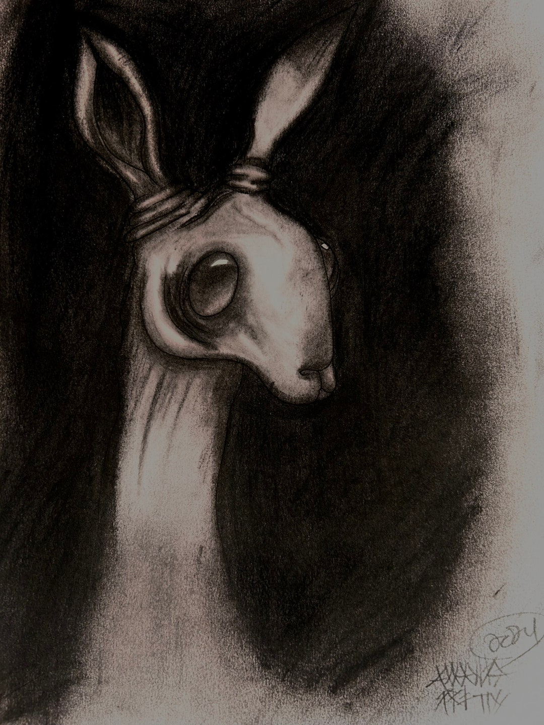 Charcoal Rabbit - Etsy