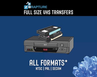 Full Size VHS Tapes  to DIGITAL FILES  (Click Item Details and read carefully)