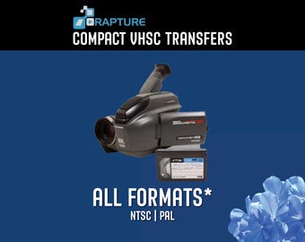 Compact VHS-C Tapes to DIGITAL FILES (Click Item Details and read carefully)