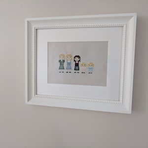 Retrato de família personalizado em ponto cruz