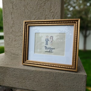 Retrato personalizado em ponto cruz de casamento