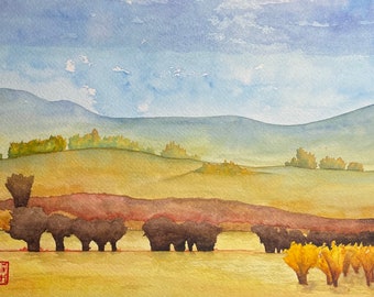 Western Landscape - Original Watercolor Painting