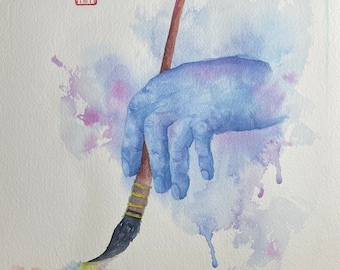 Painting by Hand of God - Original Watercolor Painting