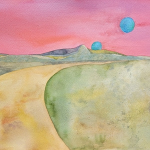 Dune Landscape - Original Watercolor painting 20&quot;x16&quot;