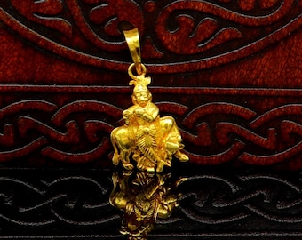 Gold Krishna Pendant - Etsy