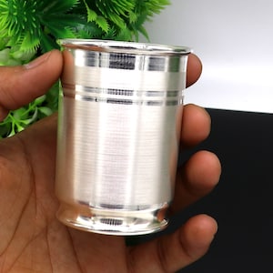 999 fine solid silver handmade water glass or milk tumbler, best baby set, excellent baby gifting utensils, silver healthy article sv122