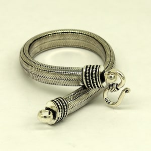 Solid 925 sterling silver handmade snake chain heavy customized D shape half round design bracelet, personalized gifting jewelry sbr202
