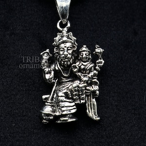 925 sterling silver handmade divine Vishnu with Laxmi (narsimha)pendant, amazing stylish unisex pendant personalized jewelry ssp1564