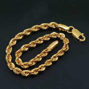 22kt yellow gold customized rope chain bracelet, all sizes gifting bracelet, new fancy stylish bracelet jewelry best gift to her br58