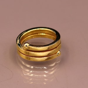 22kt oro amarillo hecho a mano fabuloso anillo espiral vintage diseño antiguo todos los tamaños anillo banda para unisex regalando joyas de la India