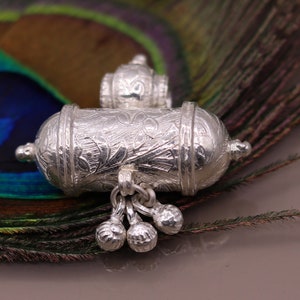 Vintage design antique handmade sterling silver gorgeous amulet pendant locket unisex necklace jewelry india sa10
