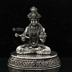925 Sterling silver Goddess Annapurna maa, Pooja Articles, Indian Silver Idols, handcrafted Mataji statue sculpture amazing gifting Art772