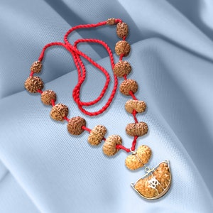 Siddha Rudraksha Mala1 to 14 Mukhi, Ganesh, Gaurishankar Rudraksha, Medium Size Beads Lab Certified meditation necklace r002