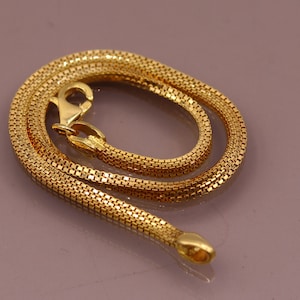 Vintage Solid 22kt yellow gold box chain solid bracelet 91.6% gold purity solid vintage handmade gifting jewelry from rajasthan india