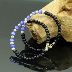 Handmade new born baby bangle black beads nazariya evil eye baby bracelet customized baby bracelet kada for gifting unisex kids  bbk57