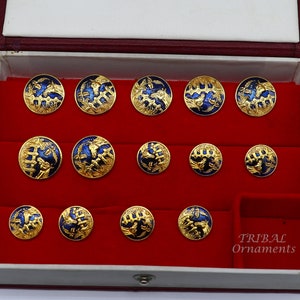 925 Sterling silver handmade amazing horse design buttons set of 13 pc for men&#39;s coat or suit, best jewelry for all occasions btn27