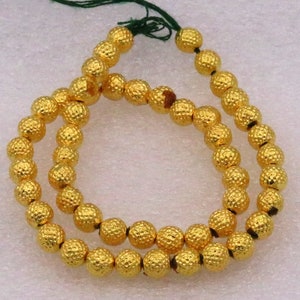 Gold Buddha Beads, Tibetan Beads, Gold Mala Beads, Gold Spacer Beads, Yoga  Beads, Gold Bali Beads, 3 Pc