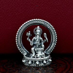 Pure 925 Sterling silver handmade antique design Idols Lord Ganesha exclusive Statue figurine, articles decorative Diwali puja gift art19