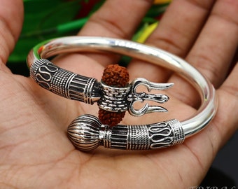 925 Sterling Silver Handmade Plain Shiny Lord Shiva Trident